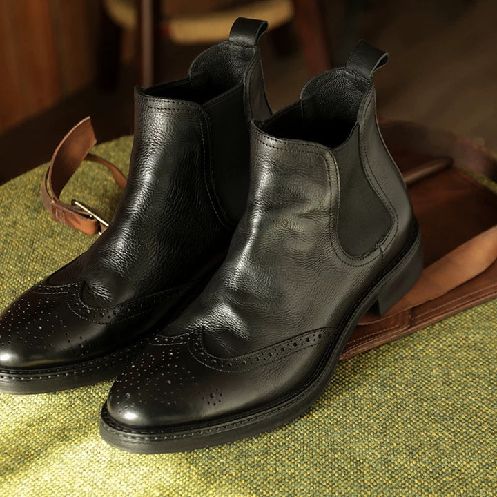 Handmade Men’s Chelsea Boots – Rococo Baroque Style with Premium Full-Grain Leather