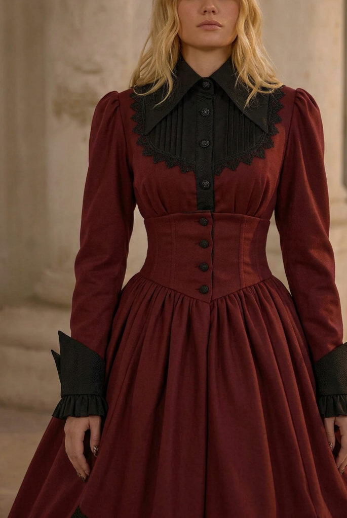 Burgundy and Black Gothic Lolita Prom Dress Ball Gown - Victorian-Inspired Dress with Lace Plus Size Burgundy and Black Gothic Lolita Prom Dress Ball Gown - Victorian-Inspired Dress with Lace Plus Size