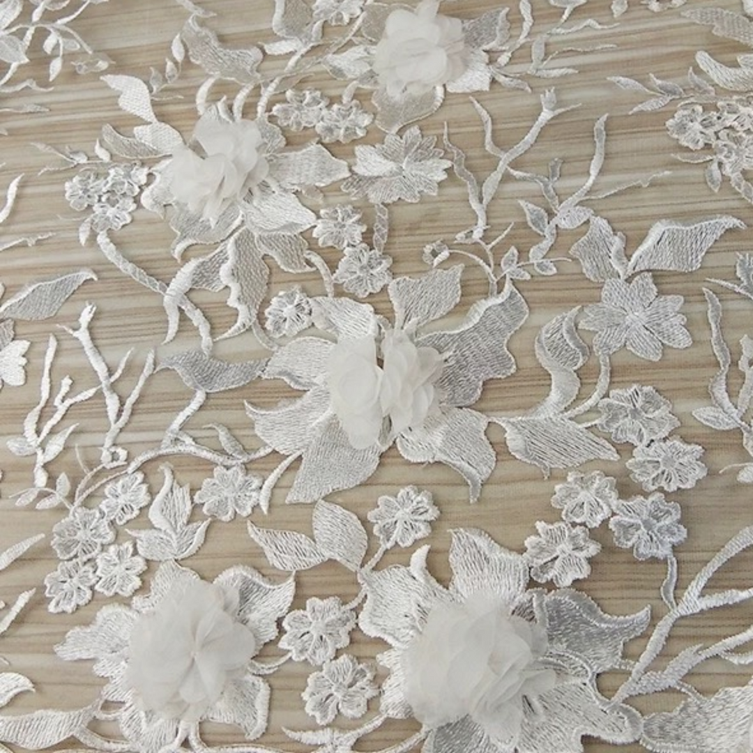 Bridgerton Daphne White Regency Era Dress with Floral Embroidered Train - Custom Regency Gown with Puff Sleeves Plus Size