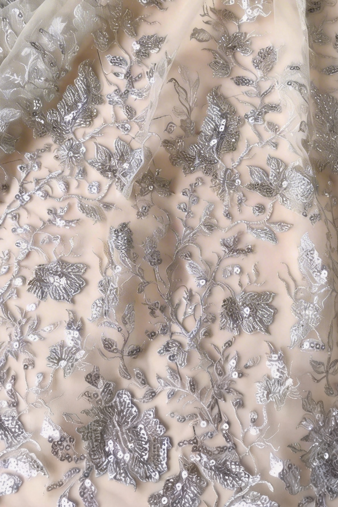 Regency Era Champagne Empire Waist Dress – Sequin Embellished Puff Sleeve Gown Plus Size