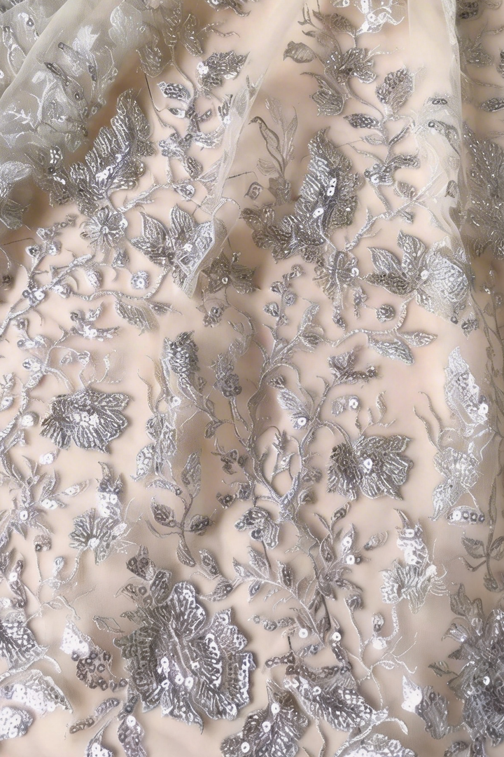 Regency Era Champagne Empire Waist Dress – Sequin Embellished Puff Sleeve Gown Plus Size