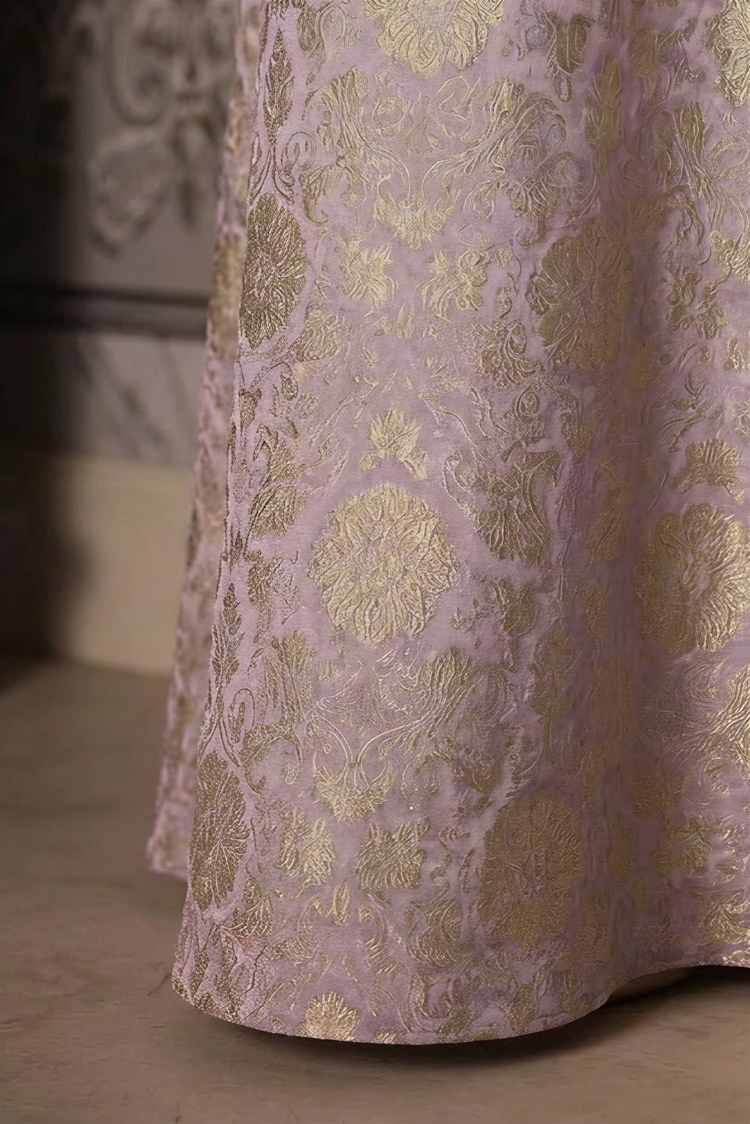 Bridgerton Daphne Purple Jacquard Dress - Regency Era Purple Satin Regency Gown Plus Size