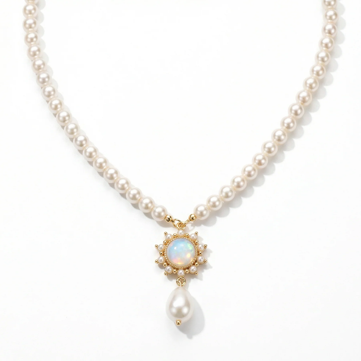 Celestial Pearl – Handmade Vintage-Style Pearl Necklace