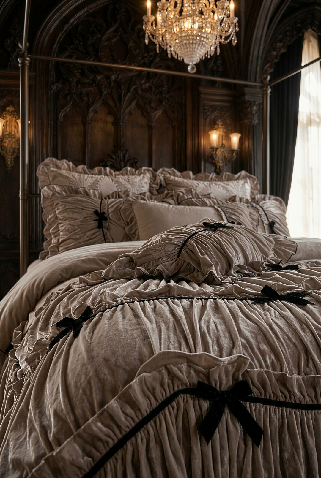 The 'Château Sable Doux' Ruffled Cotton Bedding Set