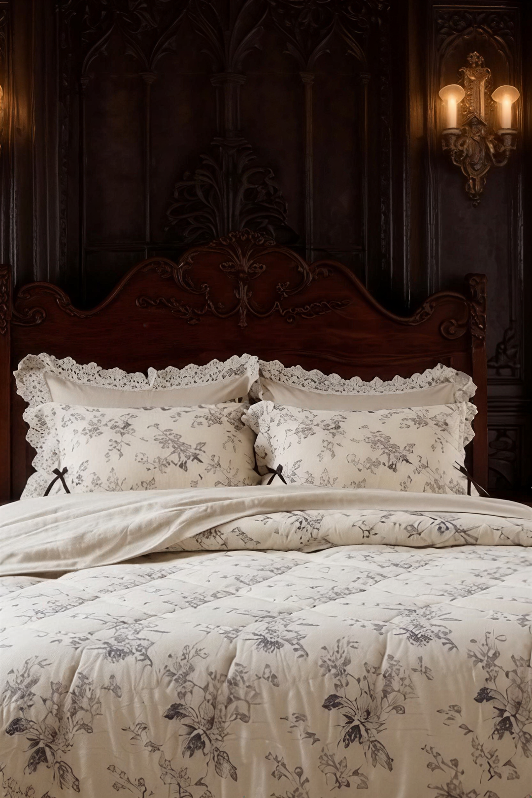 The 'Maison Brume' Floral Linen Cotton Bedding Set