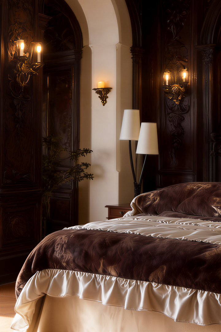 The 'Château Velours Impérial' Faux Leather & Milk Velvet Bedding Set