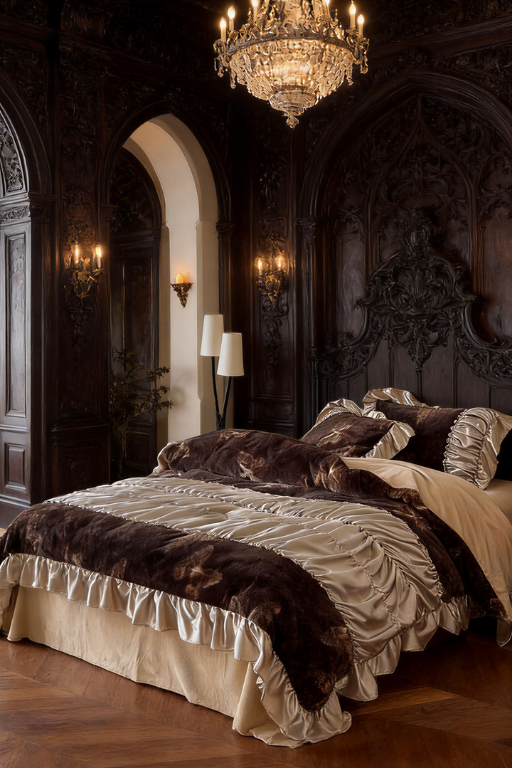 The 'Château Velours Impérial' Faux Leather & Milk Velvet Bedding Set