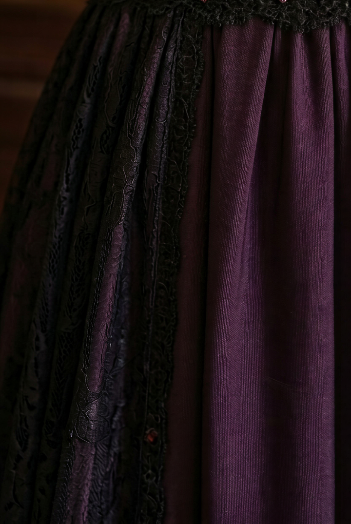 Regency Dark Purple Black Ball Gown - Bridgerton Regency Dress - Gothic Plus Size