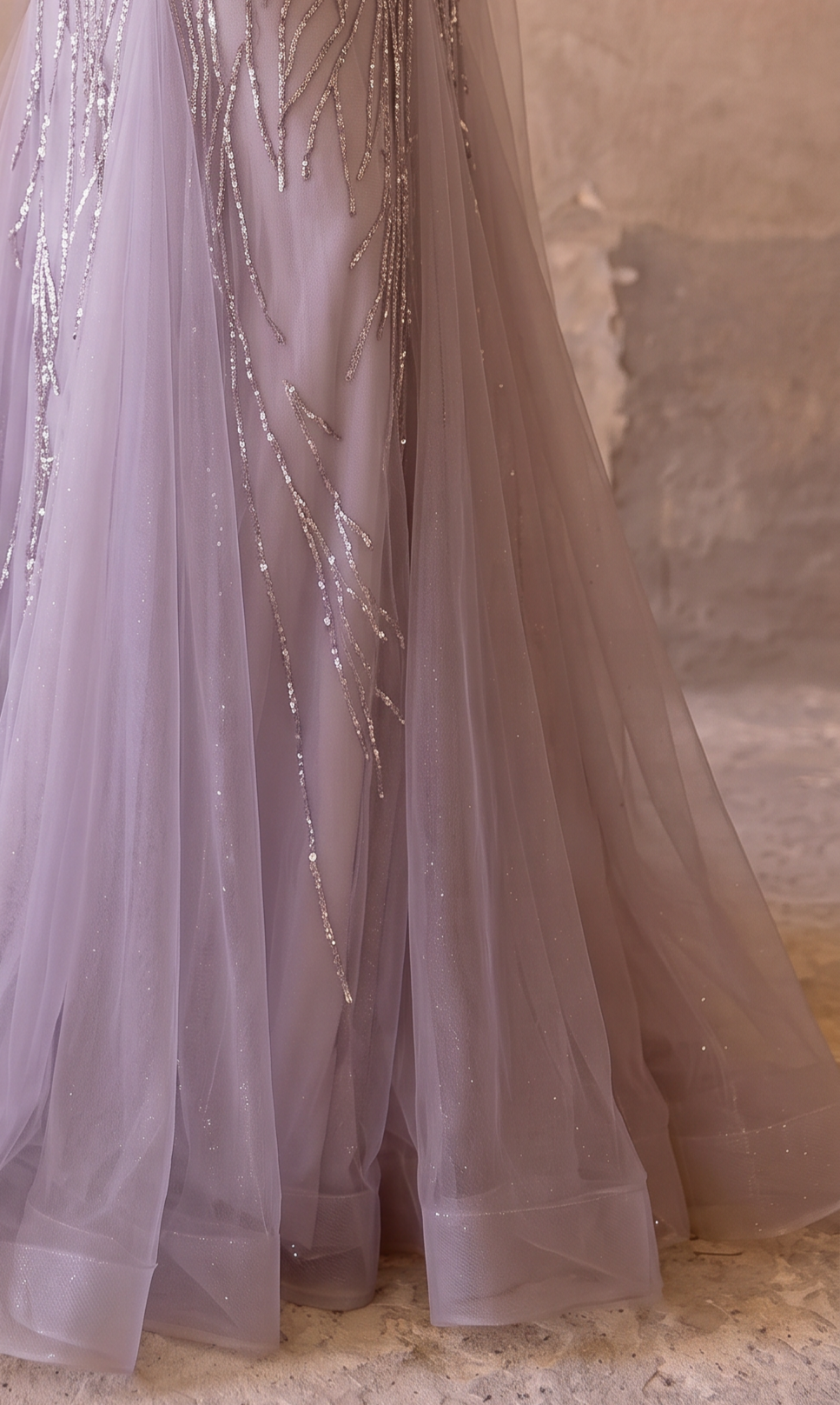 Lavender Wedding Dress Beaded Off-Shoulder Mermaid Gown with Sheer Puff Sleeves Plus Size