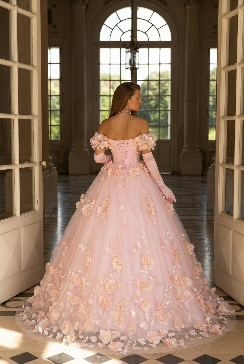 light pink tulle wedding dress Blush Wedding Dresses