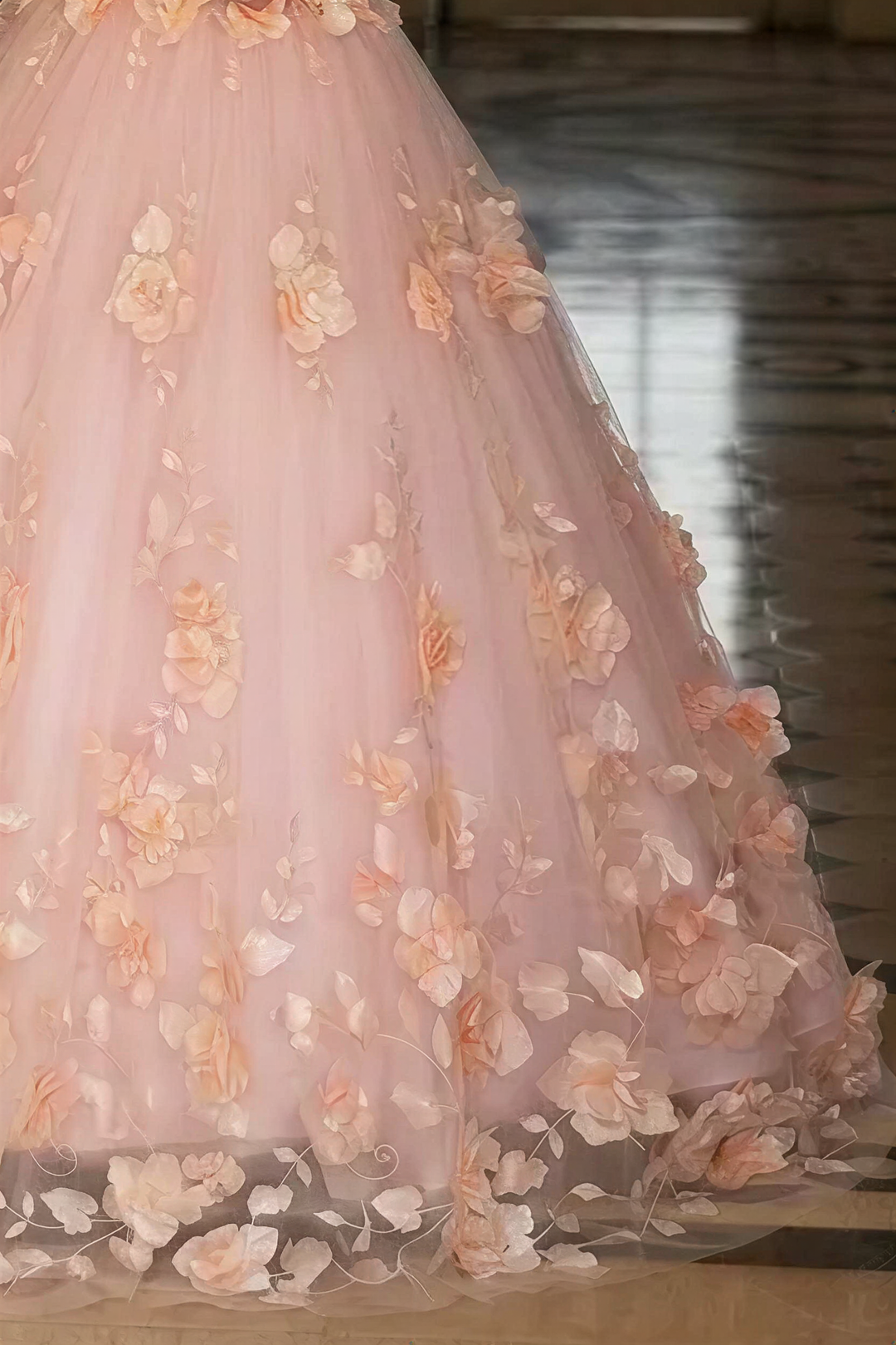Light Pink Dress for Wedding - Pink Floral Appliqu Wedding Gown with WonderlandByLilian Light Pink Dress for Wedding - Pink Floral Appliqu Wedding Gown with WonderlandByLilian