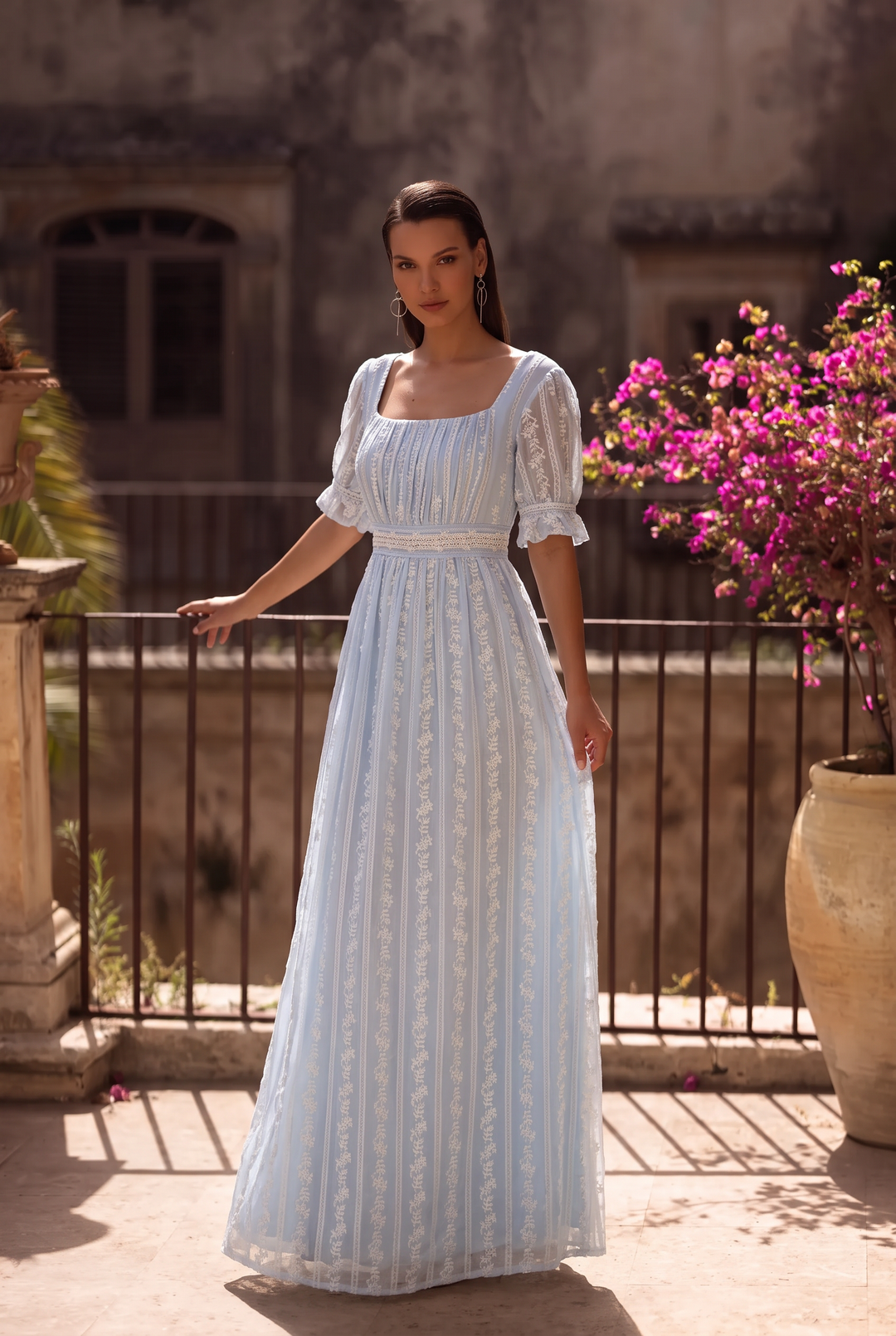 Luxury Blue Bridgerton Regency Era Ball Gown -Empire Waist Dress - Plus Size