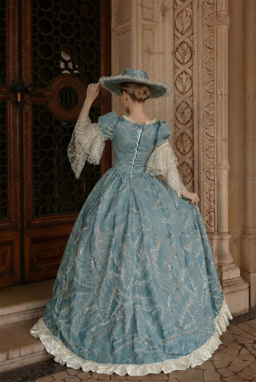 princess polly baby blue dress Margot Robbie Kicks Off Awards Season in Another Barbie-Inspired Look main image 0