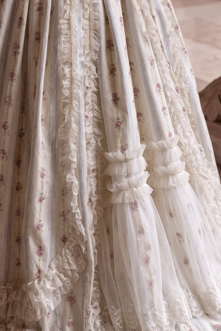 Marie Antoinette Baby Blue and Cream  Ball Gown - Rococo Style Dress and Baroque Wedding Dress with Lace Plus Size
