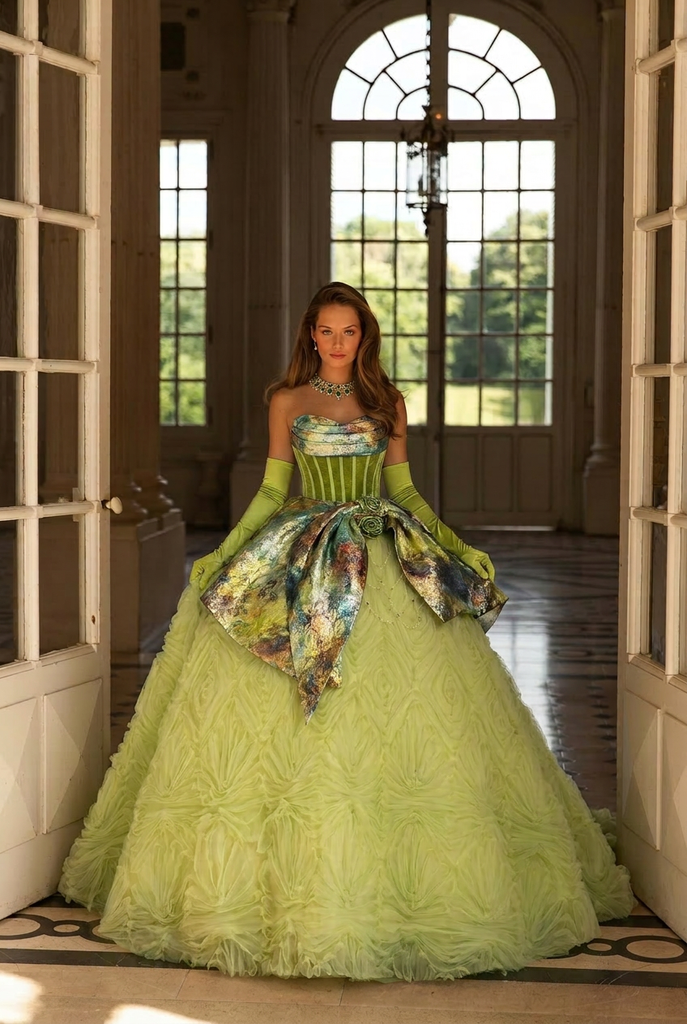green off the shoulder corset dress CORSET OFF SHOULDER SATIN GOWN Emerald / 6