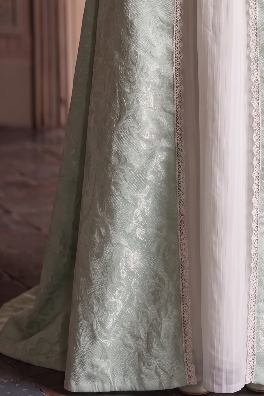 Modest Green Cotton Regency Dress - Jane Austin Regency Era Ball Gown  - Plus Size
