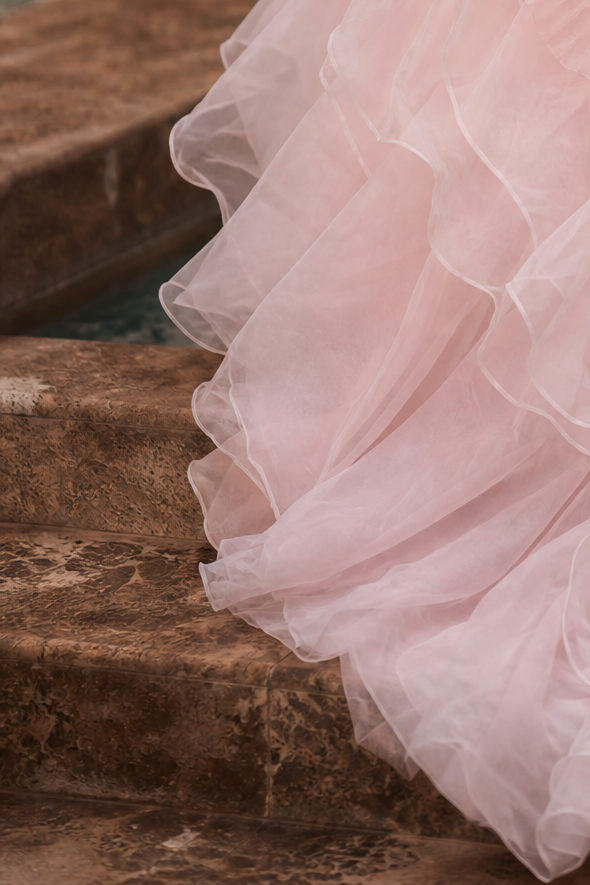 Pink Rococo Ball Gown Tiered Ruffle Dress with Lace Corset and Floral Appliqué Plus Size