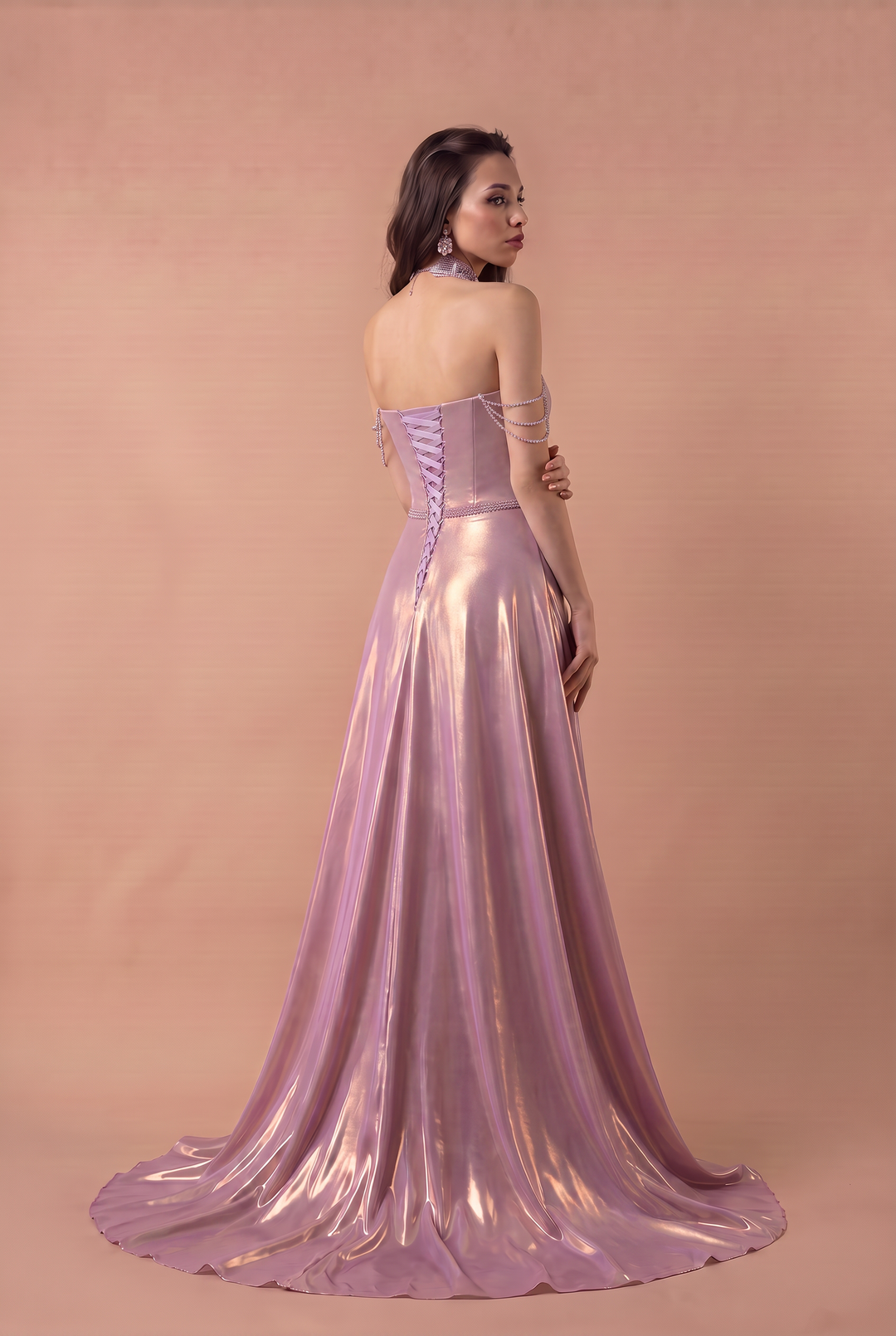 Purple Mermaid Evening Gown with Glitter Accents – Strapless Glitter Dress with Elegant Draping – Purple Evening Dress with Corset Back Plus Size