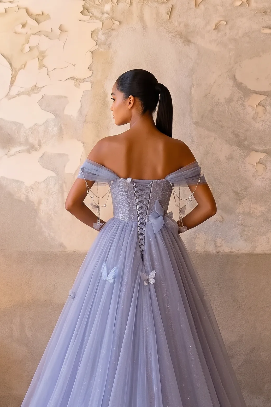 Purple Tulle Ball Gown Evening Dress - A-Line Wedding Gown with Sweetheart Neckline - Elegant Purple Evening Dress Plus Size