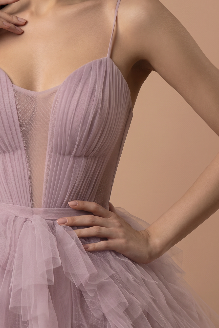 Purple Tulle Party Dress with Spaghetti Strap - Purple Corset Back Wedding Dress Plus Size