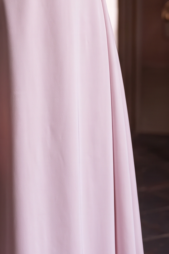 Regency Era Lavender Empire Waist Dress with Lace Trim, Pearl Details and Puff Sleeves Plus Size