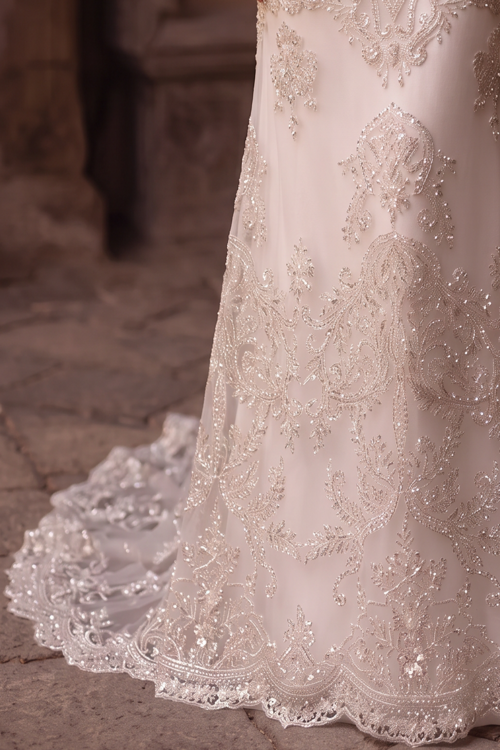 Regency Era Wedding Dress White Empire Waist Gown with Square Neckline, Puff Sleeves and Embroidered Sequins Plus Size