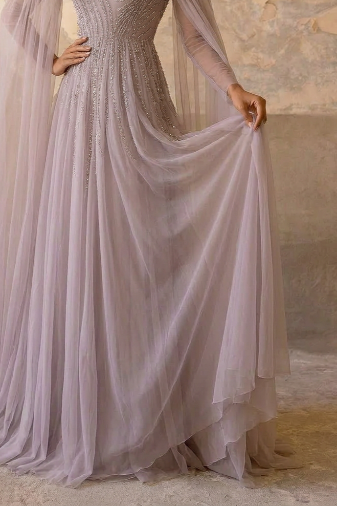 Rose Pink Sequin Evening Gown - Sequin and Feather Dress – Embellished Gown with Feather Shoulders Plus Size