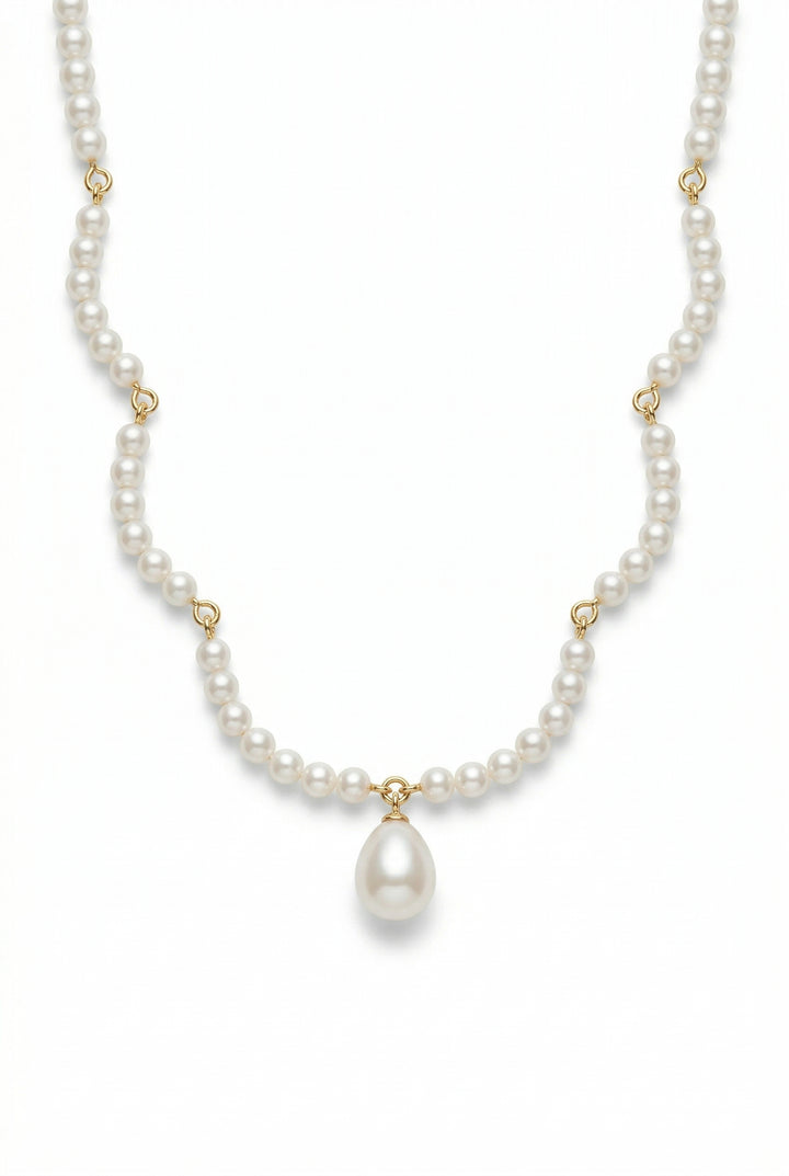 Soft Bloom – Regency Pearl Drop Necklace | Bridgerton Minimal Elegance