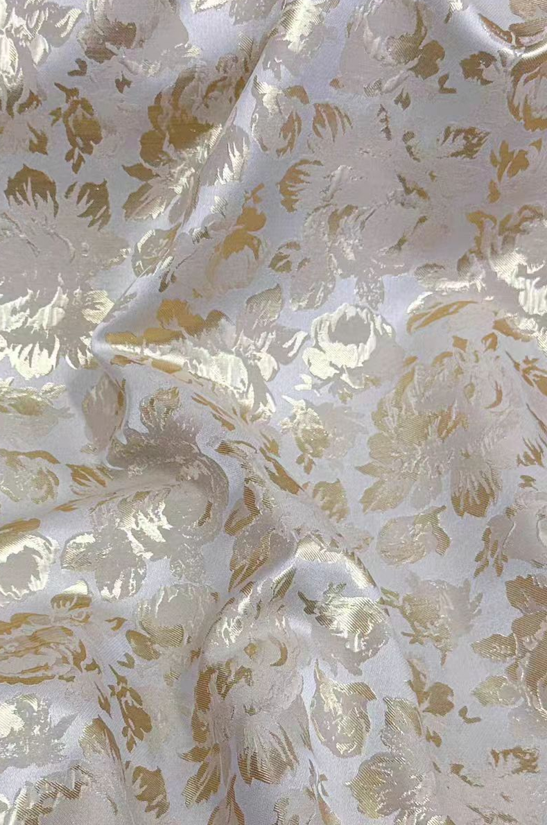 Tudor Inspired Ivory and Champagne Gold Ball Gown Wedding Dress with Floral Embroidery Plus Size