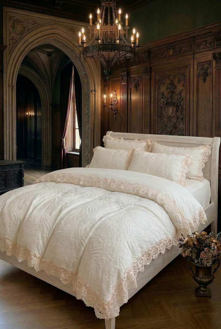 Velvet Princess Duvet Cover Set – Winter Swan Whisper