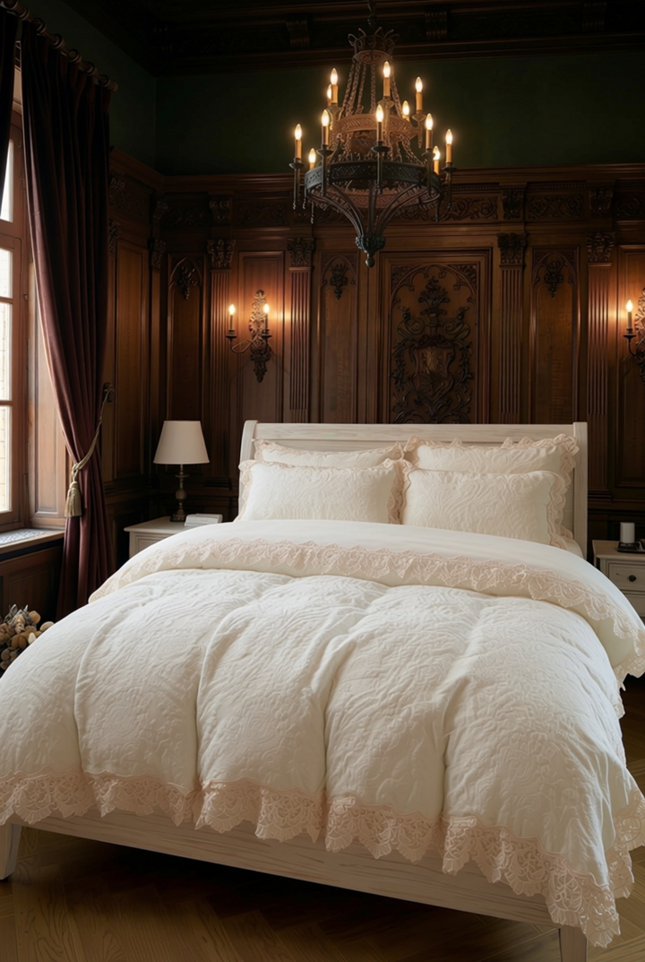 Velvet Princess Duvet Cover Set – Winter Swan Whisper