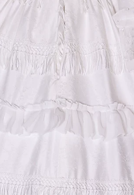 Victorian White Lace Wedding Dress - Tiered Ruffle Bridal Gown with Long Bell Sleeves - Square Neck Corset Dress Plus Size