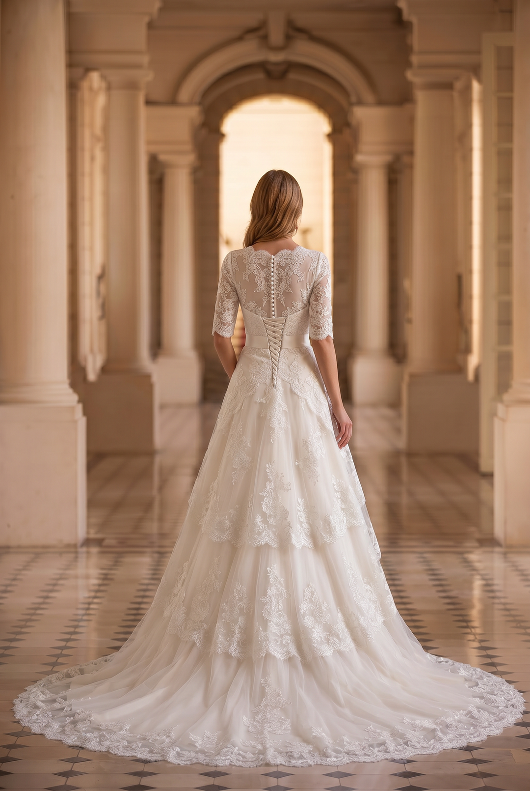 plus size vintage lace dresses Tea Length Vintage Wedding Dress
