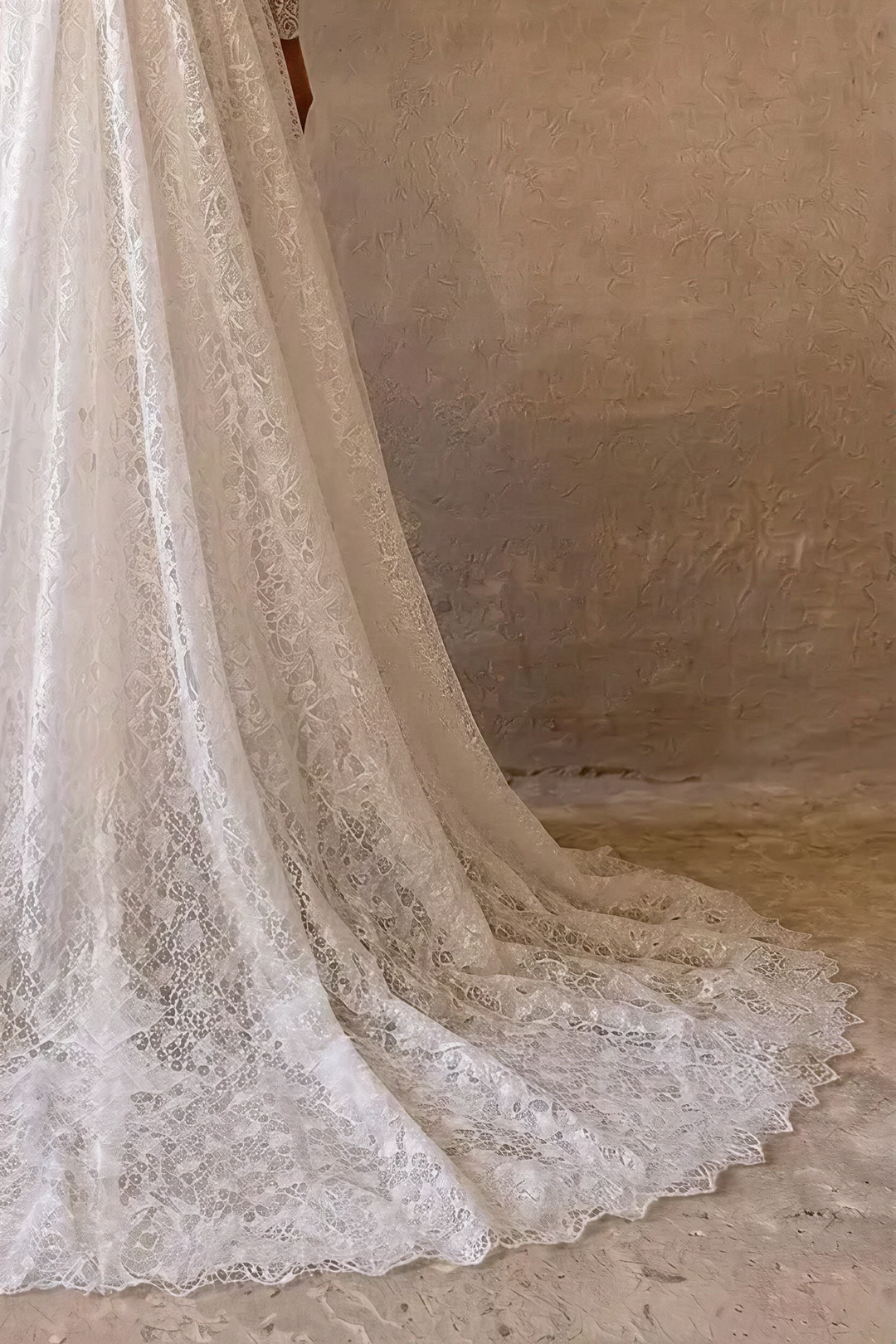 Vintage Style Modest English Lace Wedding Dress with Sleeves  Plus Size