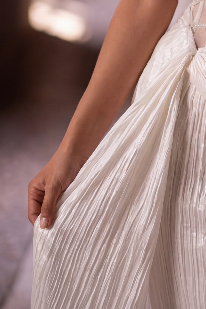 White Off-the-Shoulder Sheer Mermaid Tulle Evening Gown - Plus Size