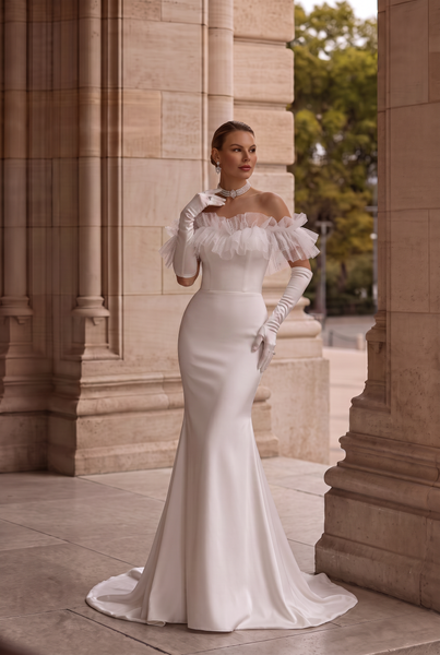 White Boho Style Ruffle Lace White Formal Dress