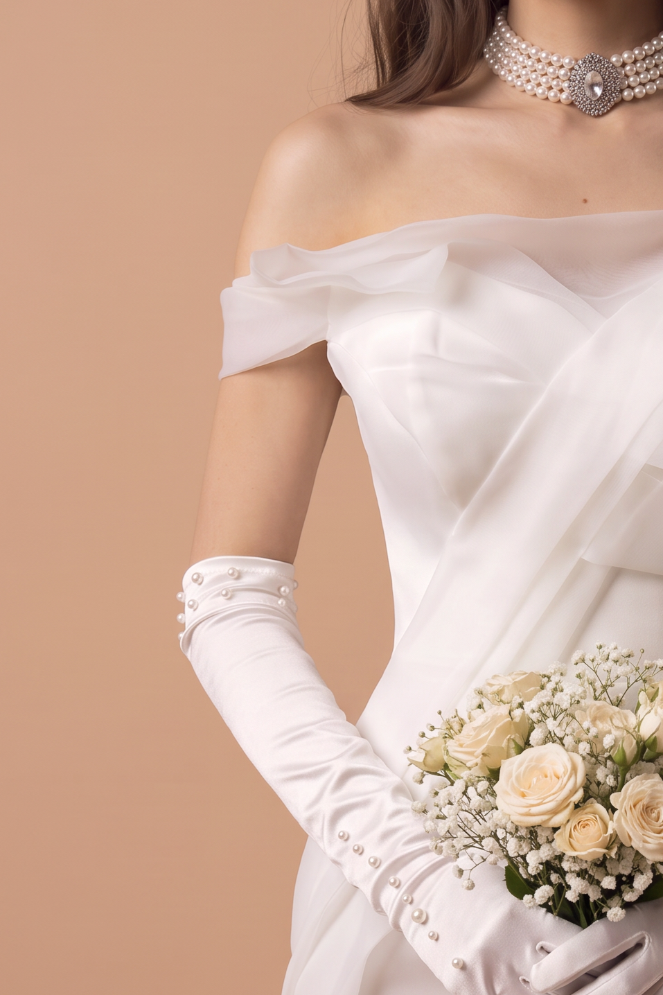 White Boho Style Satin Mermaid Wedding Dress - Plus Size