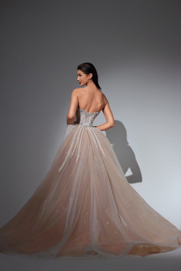 Pink Sequin Ball Gown with Strapless Sweetheart Neckline – Pink Sequin Dress with Tulle Plus Size