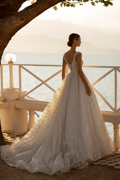 Aline Ball Gown Wedding Dress - Sequin Ball Gown Wedding Dress - Lace Corset Back Wedding Dress Plus Size - WonderlandByLilian