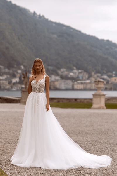 Aline Ball Gown Wedding Dress - Open Back Strap Wedding Dress - Fairy Inspired Wedding Dress Plus Size - WonderlandByLilian