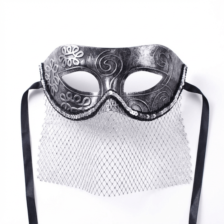 Argent Veil – Silver Masquerade Mask - WonderlandByLilian