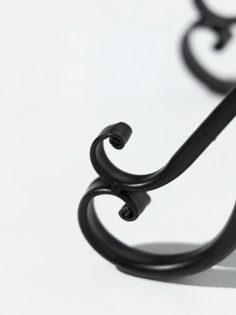Art Deco Handcrafted French Floor Easel Stand in Black Wrought Iron - WonderlandByLilian