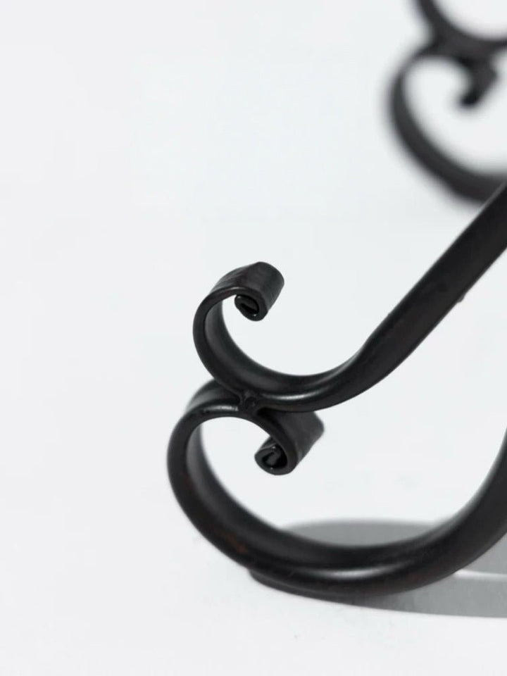 Art Deco Handcrafted French Floor Easel Stand in Black Wrought Iron - WonderlandByLilian