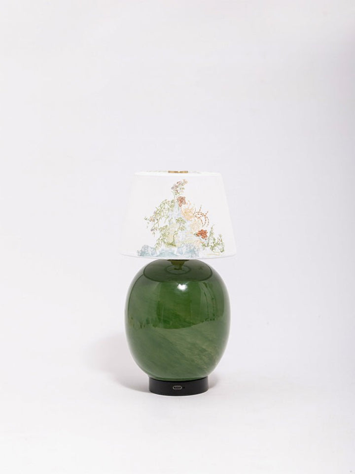 Art Deco Vintage - Inspired 1920s Venetian Glass Touch Lamp with Rechargeable Warm Light - WonderlandByLilian