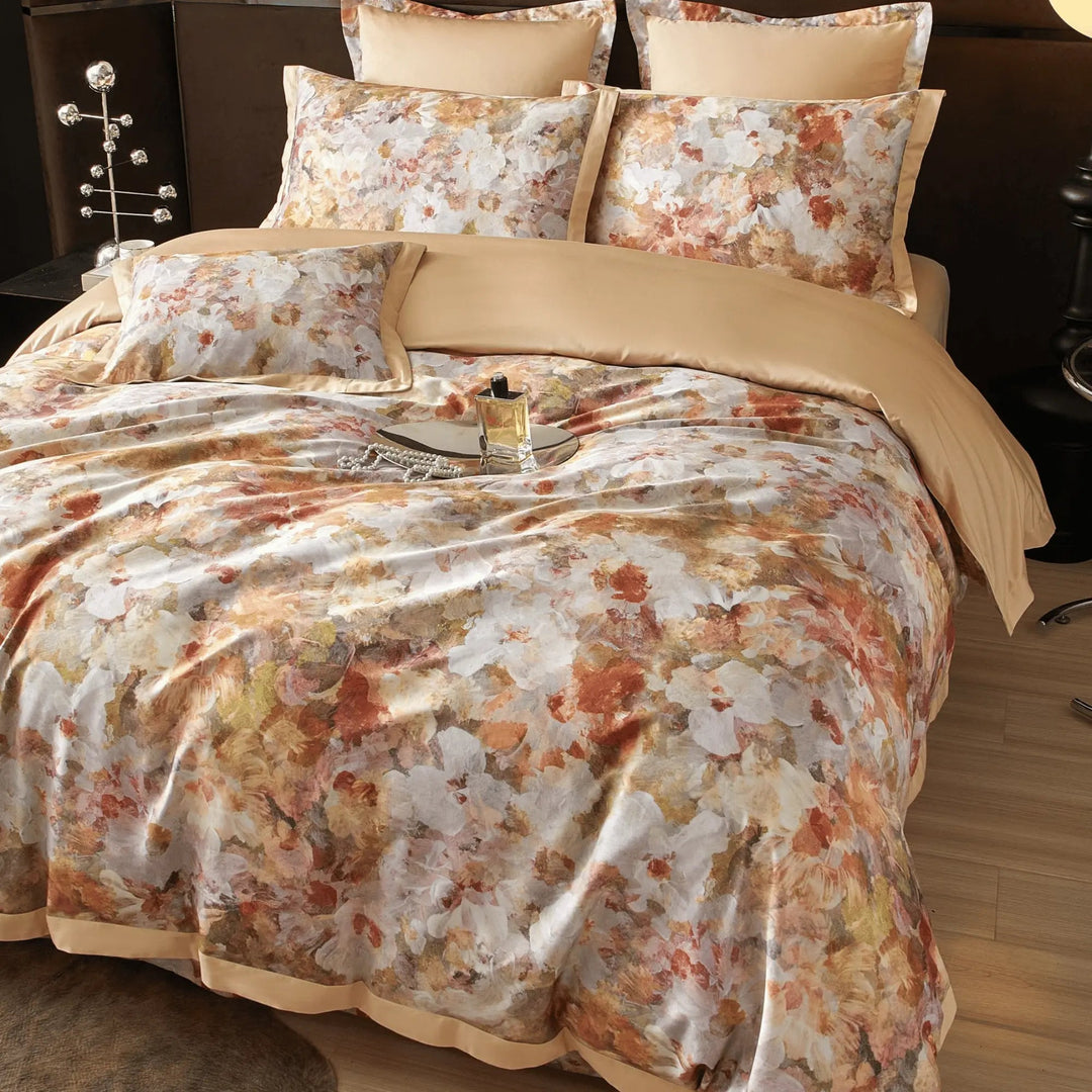 AUTUMN BLOSSOM 1000 THREAD COUNT DUVET COVER & SHAMS - WonderlandByLilian