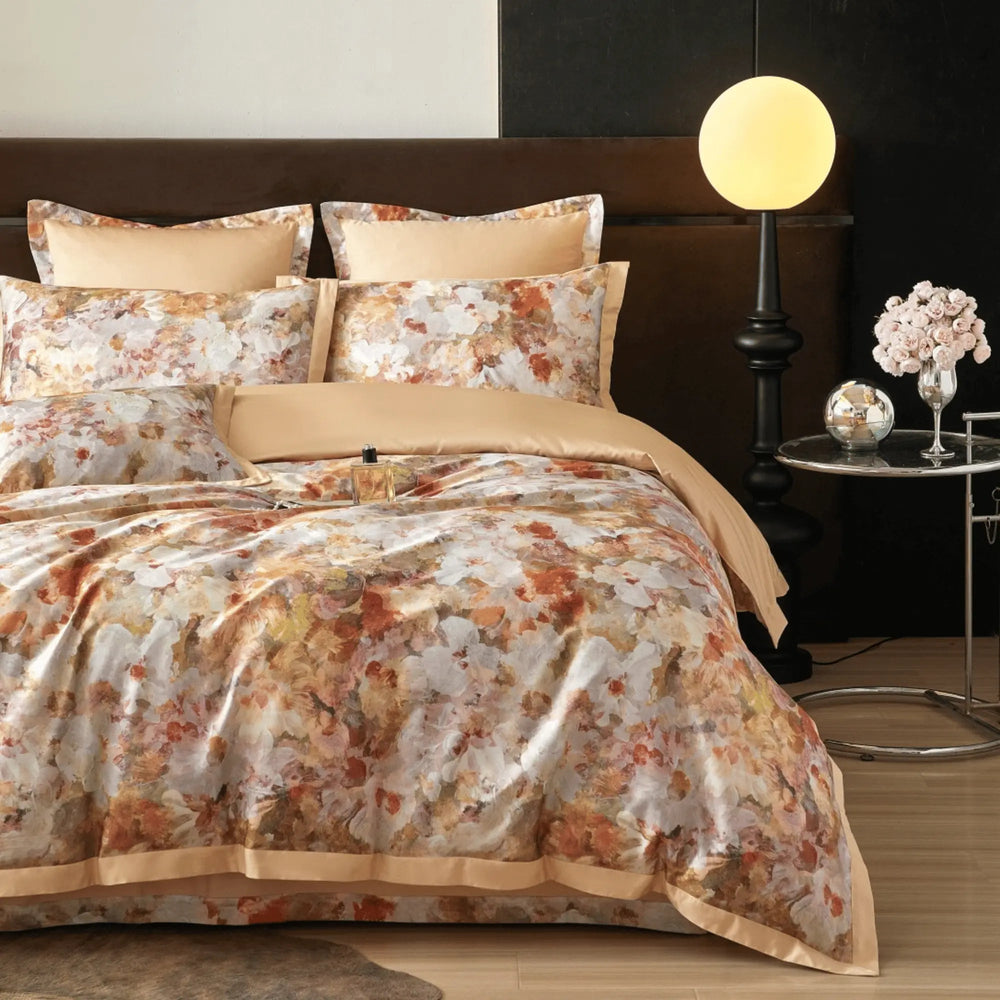 AUTUMN BLOSSOM 1000 THREAD COUNT DUVET COVER & SHAMS - WonderlandByLilian