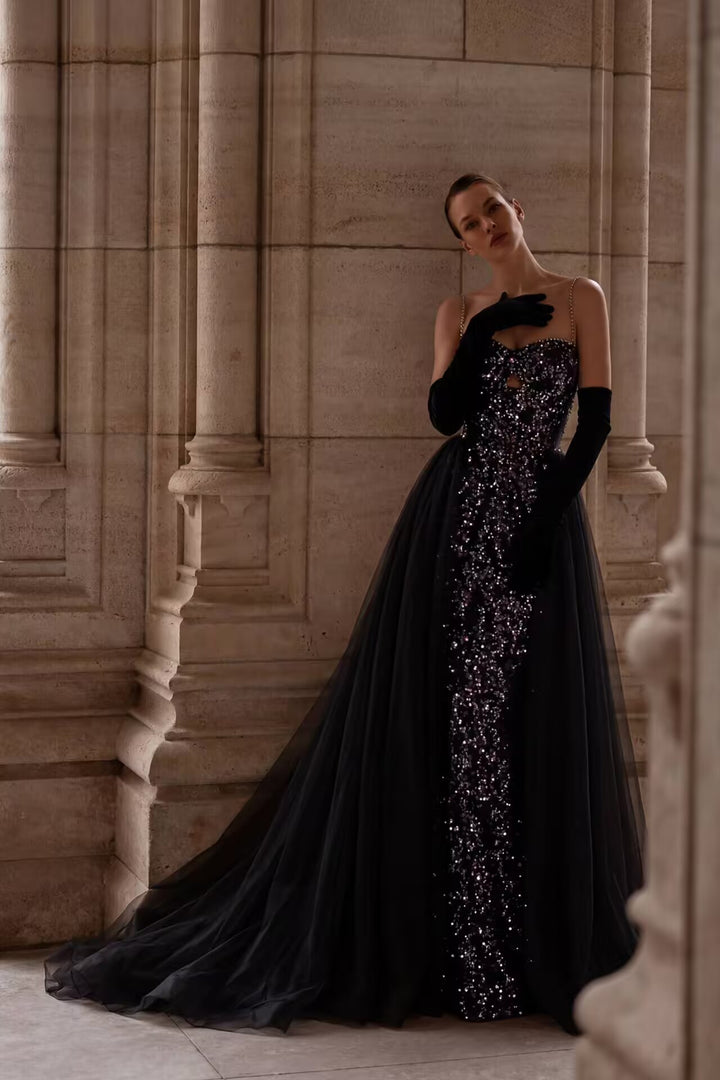 Black Gothic Fairy Wedding Dress - Black Gothic Gown Plus Size