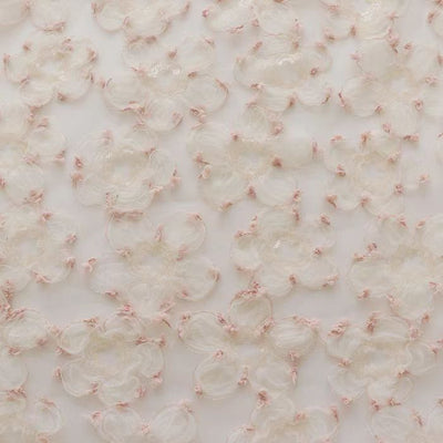 Beautiful Pink and Cream Lace Appliqué with Sequins and Embroidery for Dressmaking - WonderlandByLilian