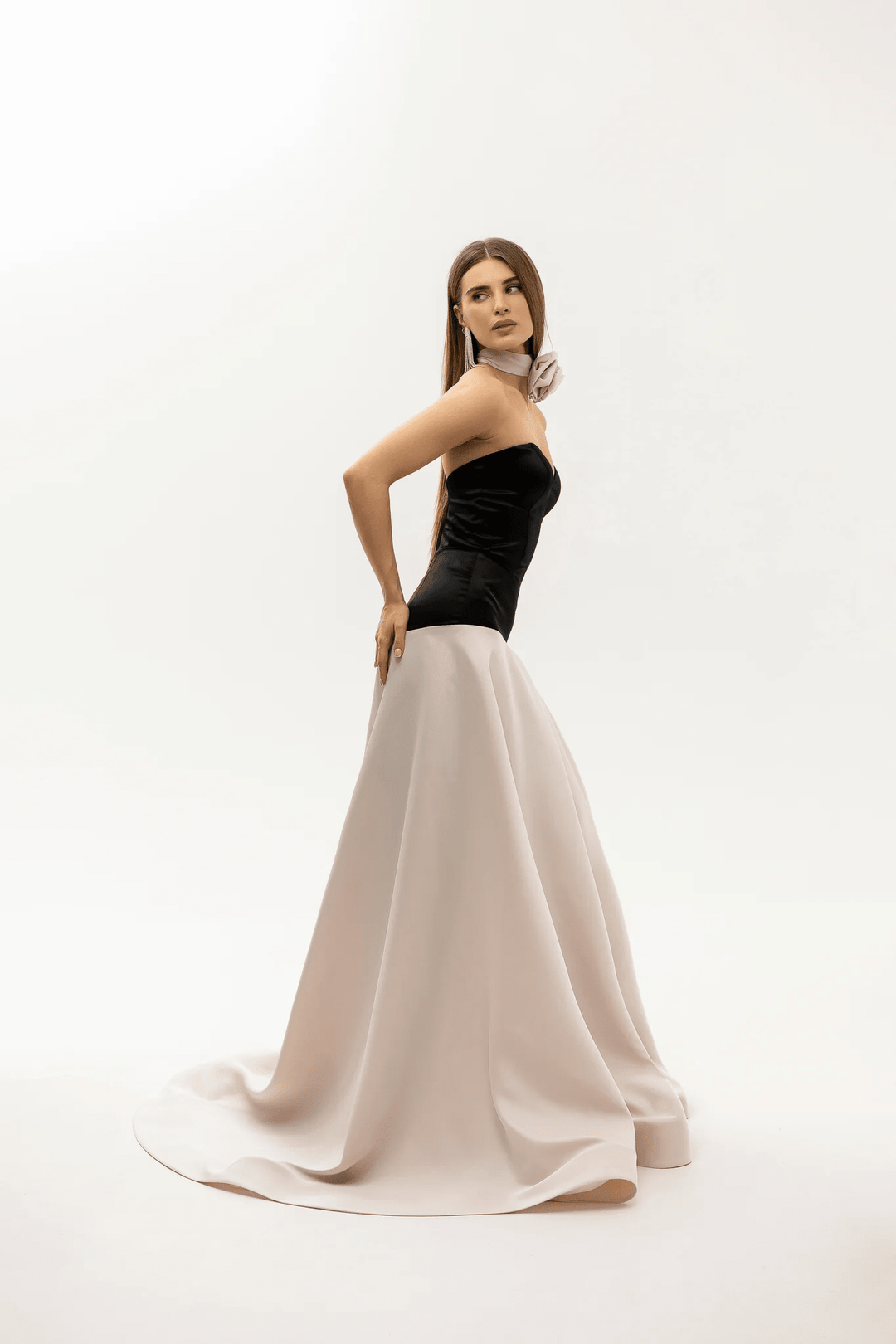 Black Strapless Gown - Carpet Dress with Strapless Bodice – Convertible Evening Gown with Removable Skirt and Front Slit Plus Size - WonderlandByLilian