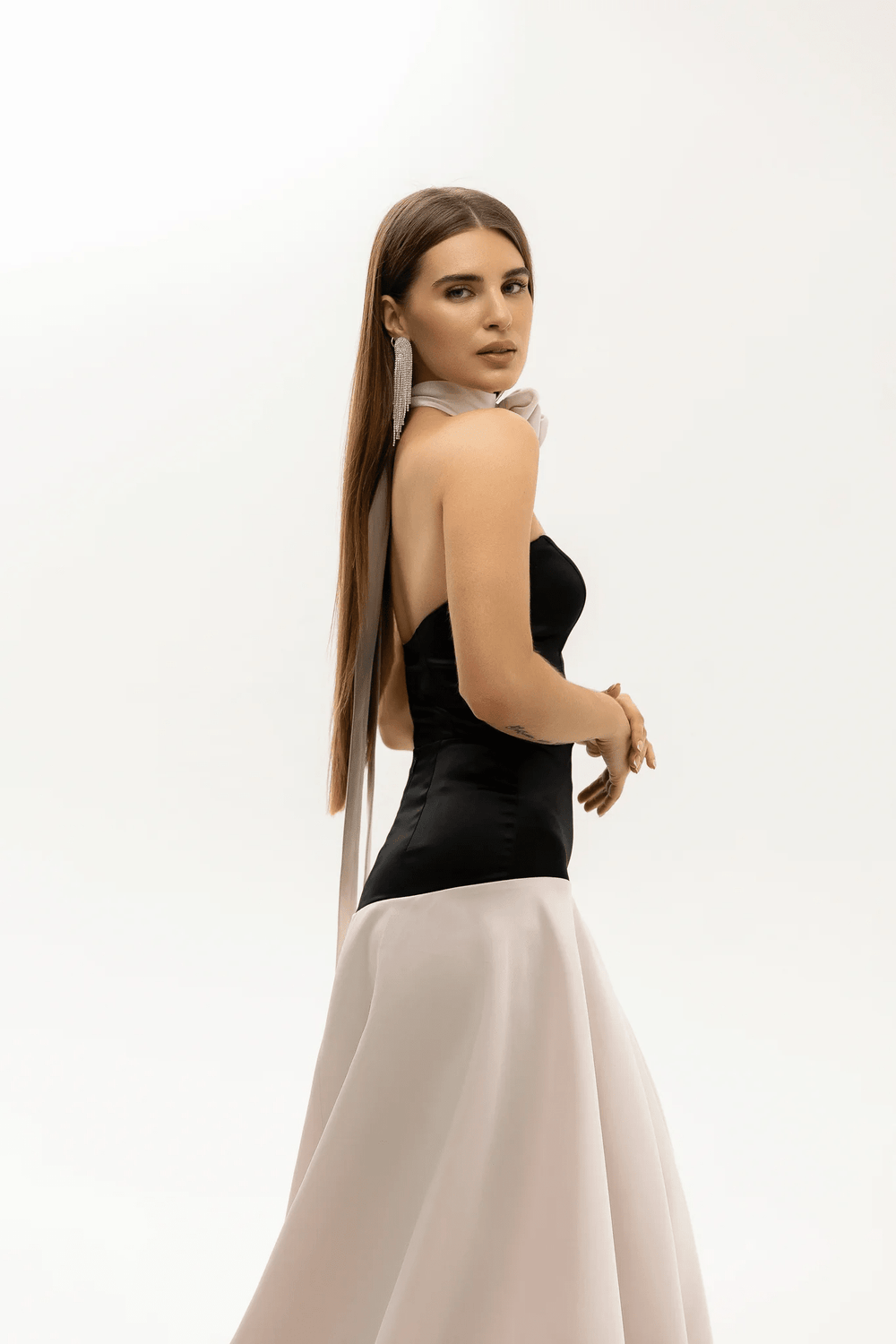 Black Strapless Gown - Carpet Dress with Strapless Bodice – Convertible Evening Gown with Removable Skirt and Front Slit Plus Size - WonderlandByLilian